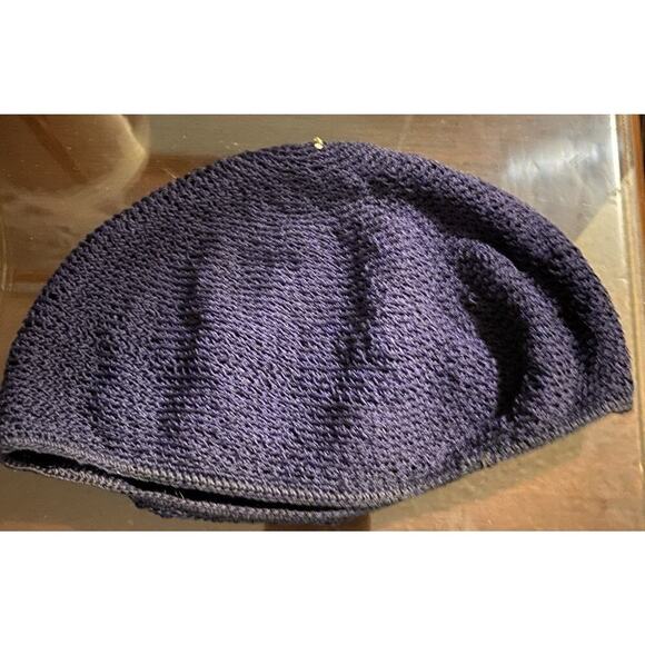 Black Sequin Vintage Beret Beanie Hat One Size Stretchy 1920s Gatsby Flapper - Picture 8 of 8